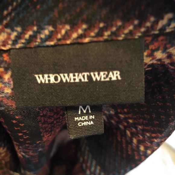 WHO WHAT WEAR Medium Plaid Sheer Blouse - Picture 5 of 6
